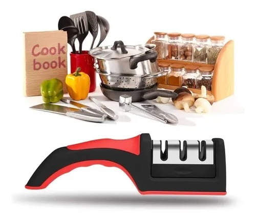 Afilador de cuchillos eléctrico de cocina, afilador de cuchillos  profesional para cuchillos de borde recto, afilador de cuchillos de 2  etapas con